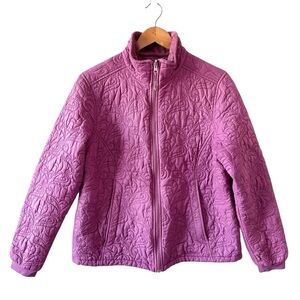 L.L. Bean Purple Floral Quilted Primaloft Jacket